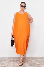 Trendyol Curve Tile Round Neck Woven Dress