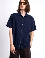 Forét Vole Seersucker SS Shirt Navy L