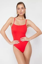 Trendyol Red Square Neck Regular Swimsuit