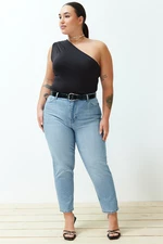 Trendyol Curve Light Blue High Waist Mom Fit Jeans