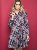 Dress La Diva plaid dress gray