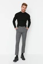 Trendyol Anthracite Men's Slim Fit Chino Pockets Plaid Trousers