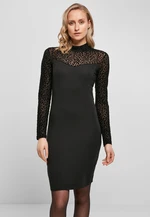 Women's Lace Dress with Turtle Neck Black