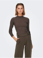 Brown women's ribbed sweater JDY Magda - Ladies