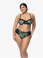 Black-green women's patterned bikini top DORINA Kano - Women's