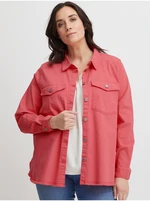 Pink women's denim shirt jacket Fransa - Ladies