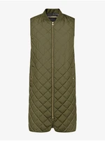 Khaki women's long quilted vest Geox - Women's