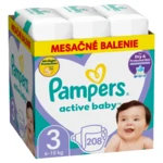 PAMPERS Active Baby S3 6-10kg, 208 ks