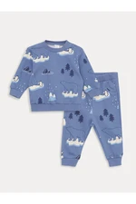 LC Waikiki Crew Neck Long Sleeve Printed Baby Boy Sweatshirt and Sweatpants 2-Piece Set