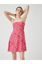 Koton Patterned Mini Dress with Thin Straps