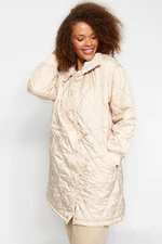 Trendyol Curve Mink Quilted Collar Plush Coat