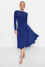 Trendyol Saks Fitted Evening Dress in Cut Out/Window Detail