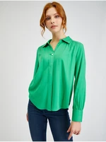 Orsay Green Ladies Satin Blouse - Women