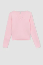 DEFACTO Girl Crop V-neck Pullover