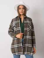 RUE PARIS Khaki plaid shirt