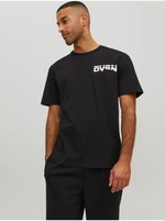 Black Men's T-Shirt with print on the back Jack & Jones Digit - Men