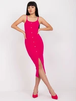 Fuchsia dress made of ribbed cotton RUE PARIS