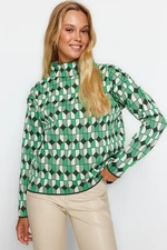 Trendyol Green Self Patterned Sweter z dzianiny