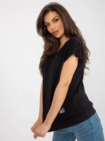 Basic black cotton blouse