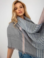 Grey and light pink patterned scarf