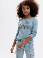 Light blue girls' T-shirt with GAP print