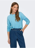 Light blue women's basic sweater ONLY Lesly