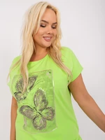 Light Green Cotton Oversized Women's Blouse