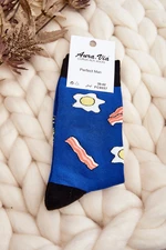 Men's socks with egg blue patterns