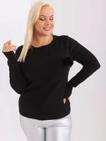 Black knitted viscose sweater plus size