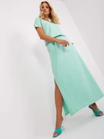 Mint casual dress with short sleeves