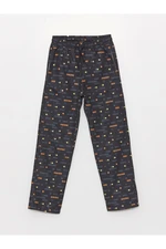 LC Waikiki Fleece-Lined Boys' Trousers with Printed Elastic Waist