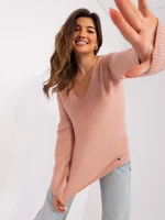 Light pink classic neckline sweater