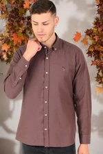 G674 DEWBERRY MEN'S SHIRT-PLAIN BROWN