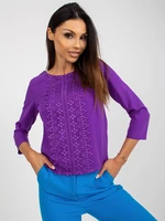 Dark purple formal blouse with lace