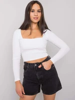 RUE PARIS White short ribbed blouse