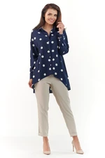 Awama Woman's Shirt A217 Navy Blue