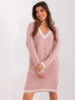 Light pink loose knitted dress
