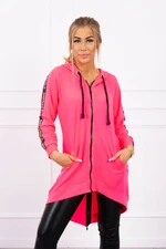 Sweatshirt with back zip pink neon