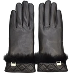 Rukavice Semiline Semiline_Women_Leather_Antibacterial_Gloves_P8208_Black