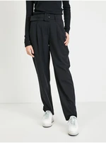 Black trousers with belt VILA Bilyana - Women