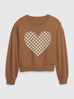 GAP Kids sweater with plaid heart - Girls