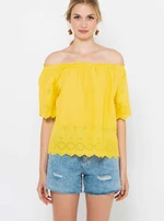 Yellow blouse with exposed shoulders CAMAIEU - Ladies