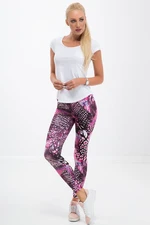 Sports leggings Amaranth with pattern