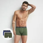 DIM COTTON STRETCH BOXER 3x - Men's boxers 3 pcs - gray - blue - green