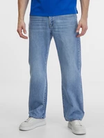 Modré pánské zkrácené stright fit džíny GAP