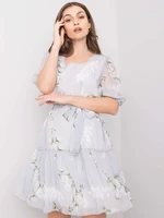 Gray floral dress for women