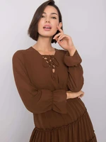 Brown dress with frill