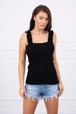 Blouse with ruffles on hangers black