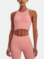 Růžový dámský sportovní crop top Under Armour Rush Seamless Tank