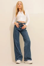 Trend Alaçatı Stili Women's Blue Palazzo Jeans